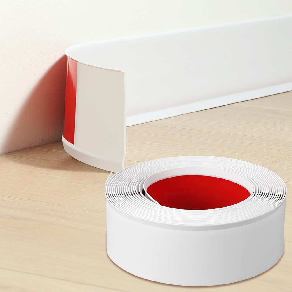 Yinyi SelfAdhesive Flexible Baseboard Molding Trim, Vinyl Wall Base, 4in(W) x 40ft(L), White