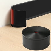 Yinyi Flexible Baseboard Molding Trim, Self-Adhesive Design Vinyl Wall Base, Peel and Stick Rubber Wall Base Moulding Trim, 4inch(W) x 40feet(L), Black