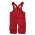 thumbnail image 1 of Yinyinxull Toddler Kid Baby Boys Girls Corduroy Romper Jumpsuit Bib Pants Overalls Clothes Red 6-12 Months, 1 of 9