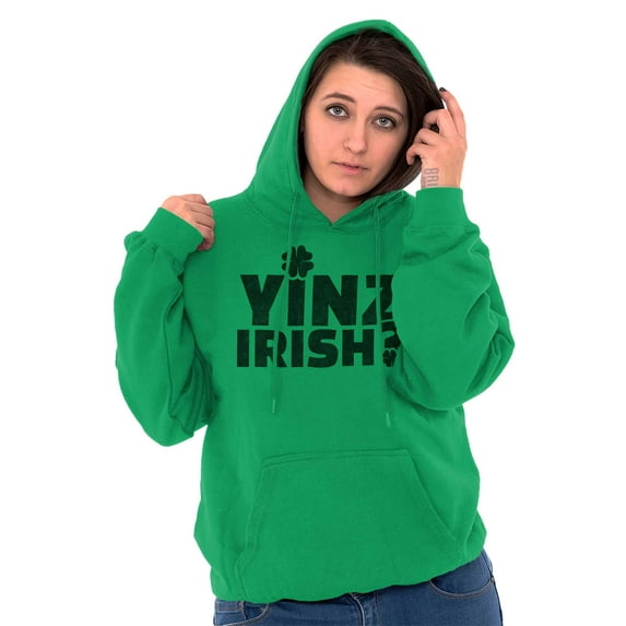 Yinz Irish Funny St Patrick's Day Hoodie Sweatshirt Women Men Brisco Brands S