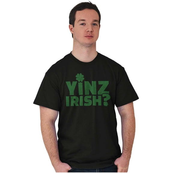 Yinz Irish Funny St Patrick's Day Plus Size Crewneck Graphic Tee Shirt Brisco Brands 3X