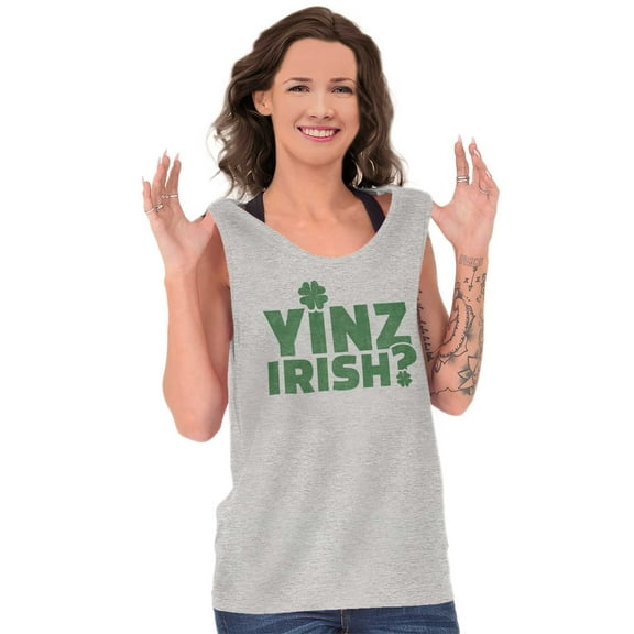 Yinz Irish Funny St Patrick's Day Tank Top T Shirts Men Women Brisco Brands M