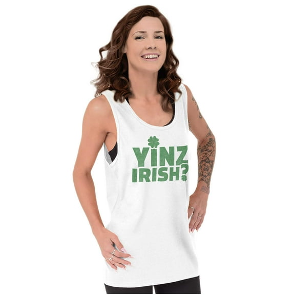 Yinz Irish Funny St Patrick's Day Tank Top T Shirts Men Women Brisco Brands S