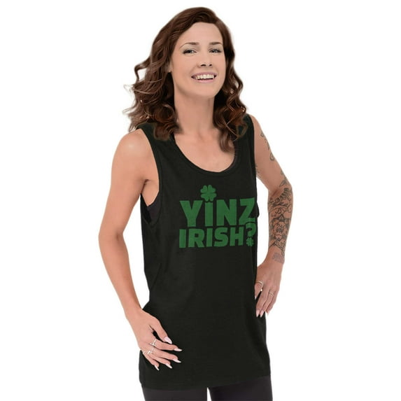 Yinz Irish Funny St Patrick's Day Tank Top T Shirts Men Women Brisco Brands S