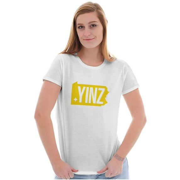 Yinz Philadelphia Pittsburgh PA Womens Slim Fit Graphic Tee Brisco Brands L
