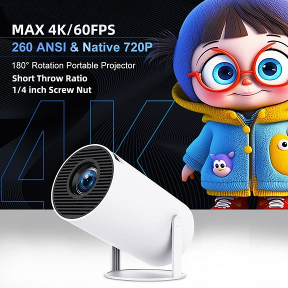 Yinzam HY300 Pro Projector, 12000 Lux 4K MAX Home Video Android WiFi 6 Video Projectors