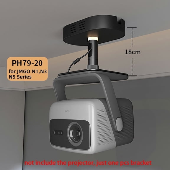 Yinzam Heavy Duty Projector Ceiling Mount Bracket Hidden Adapter 15 KG Loading Adjustable Height for Hisense JMGO XGIMI Dangbei Projector
