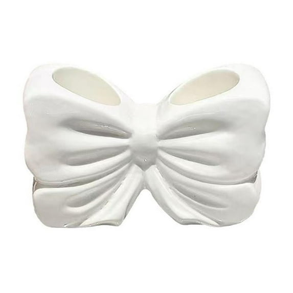 Yiokii Bow Toothbrush Holder, Cute Ceramic Electric Toothbrush Holder, Pink Bow Shaped Toothbrush Holder Bathroom Home Cotertop Decor Accories