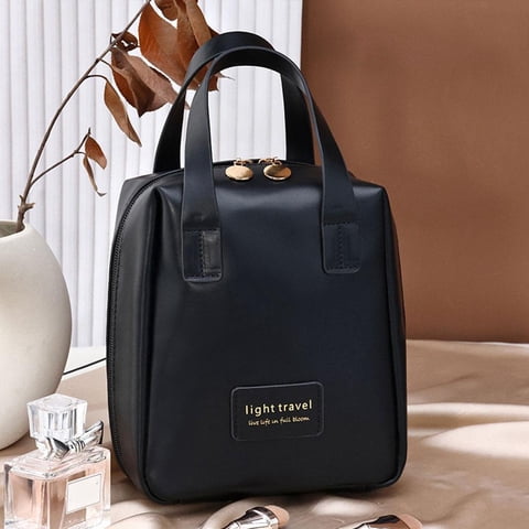 Yiokii Makeup Bag With Handle, Large acity Makeup Bag for Women, Hand-held Shell Cosmetic Stge Bag Waterproof Travel Portable Makeup Bag Organizer With Divider Z9H4
