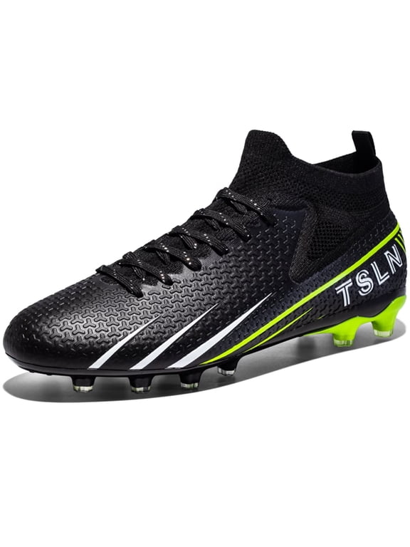 High-Top Soccer Cleats for Men Adult Younth Lightweight Football Shoes with Ankle Support, Breathable Outdoor Turf Cleats for Training and Matches, Long Studs and Short Studs