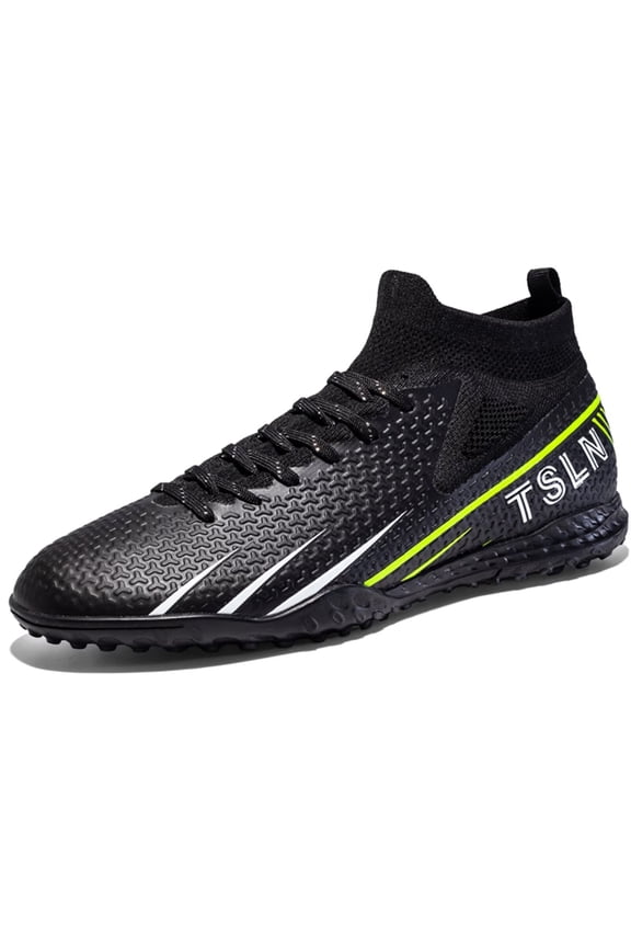 High-Top Soccer Cleats for Men Adult Younth Lightweight Football Shoes with Ankle Support, Breathable Outdoor Turf Cleats for Training and Matches, Long Studs and Short Studs