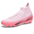 thumbnail image 1 of Yiomxhi High-Top Soccer Cleats for Men, Younth Adult Lightweight Football Shoes with Ankle Support, Breathable Outdoor Turf Cleats for Training and Matches, Long Studs and Short Studs, 1 of 7