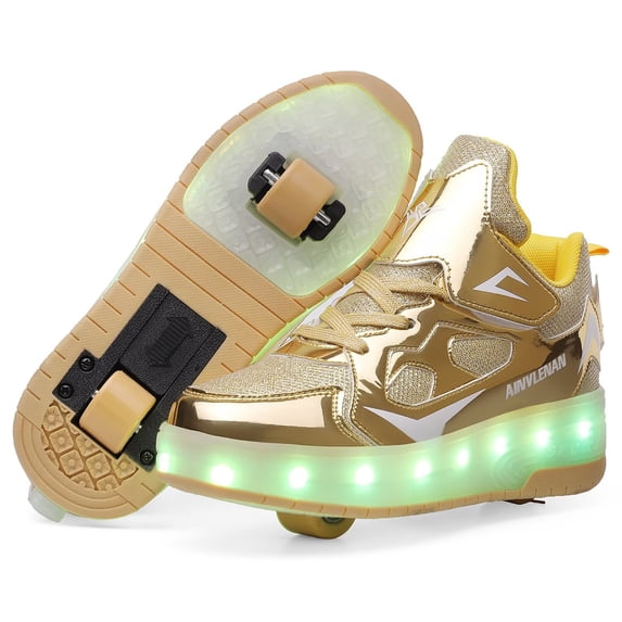 Yiomxhi Kids Roller Shoes, Boy Girl Sneakers with LED Light Wheels, Become Sport Sneaker for Birthday Christmas Children Gift, Adjustable Roller Skates Suitable for Outdoor School