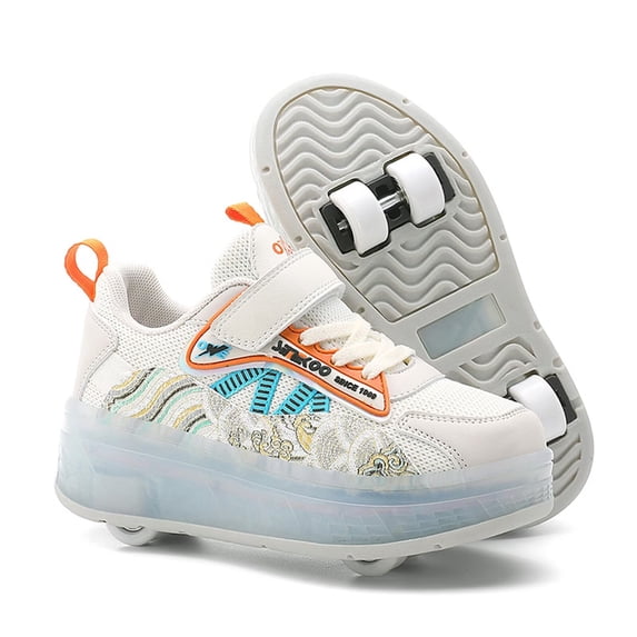 Yiomxhi Kids Roller Shoes, Boy Girl Sneakers with LED Light Wheels, Become Sport Sneaker for Birthday Christmas Children Gift, Adjustable Roller Skates Suitable for Outdoor School