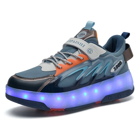 Yiomxhi Kids Roller Shoes, Boy Girl Sneakers with LED Light Wheels, Become Sport Sneaker for Birthday Christmas Children Gift, Adjustable Roller Skates Suitable for Outdoor School