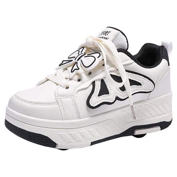 Yiomxhi Kids Roller Shoes, Boy Girl Sneakers with Wheels, Become Sport Sneaker for Christmas Birthday Children Gift, Adjustable Roller Skates Suitable for School and Outdoor