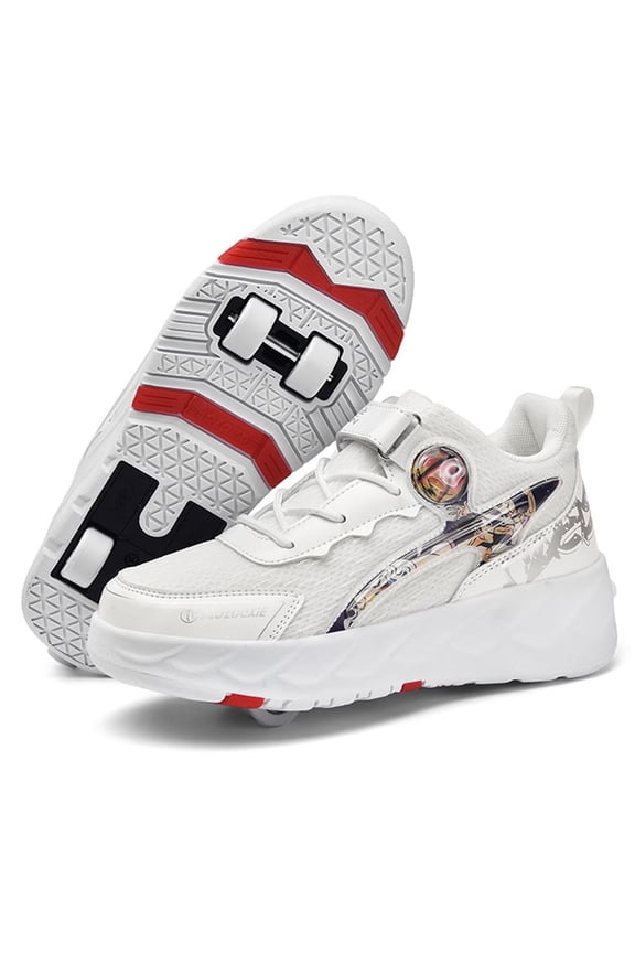 Kids Roller Shoes, Boys Girls Sneakers with Wheels, Become Sport Sneaker for Birthday Children Christmas Gift, Adjustable Roller Skates Suitable for Men Women