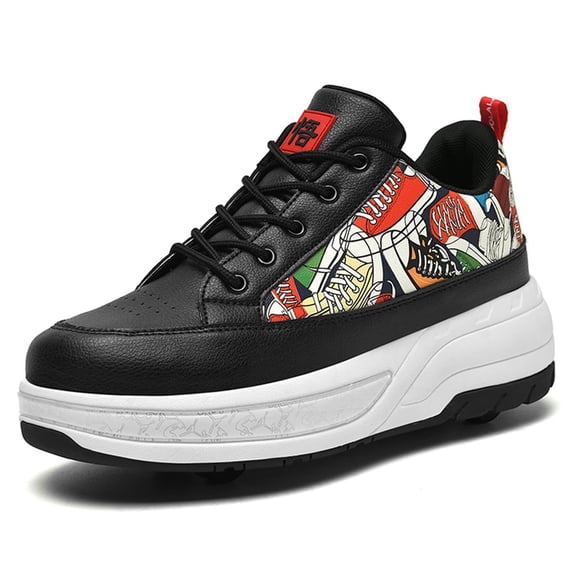 Yiomxhi Kids Roller Shoes, Boys Girls Sneakers with Wheels, Become Sport Sneaker for Birthday Children Christmas Gift, Adjustable Roller Skates Suitable for Men Women
