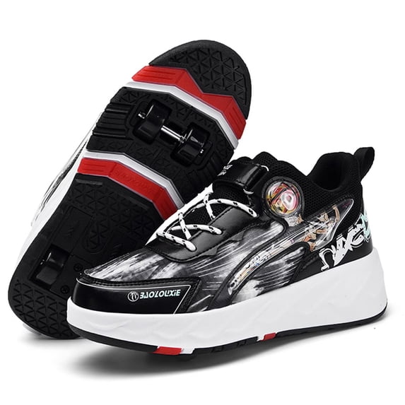 Yiomxhi Kids Roller Shoes, Boys Girls Sneakers with Wheels, Become Sport Sneaker for Birthday Children Christmas Gift, Adjustable Roller Skates Suitable for Men Women