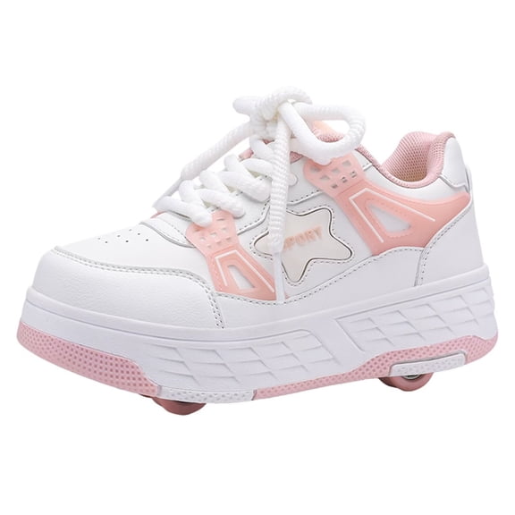 Yiomxhi Kids Roller Shoes, Boys Girls Sneakers with Wheels, Become Sport Sneaker for Birthday Children Christmas Gift, Adjustable Roller Skates Suitable for School Outdoor