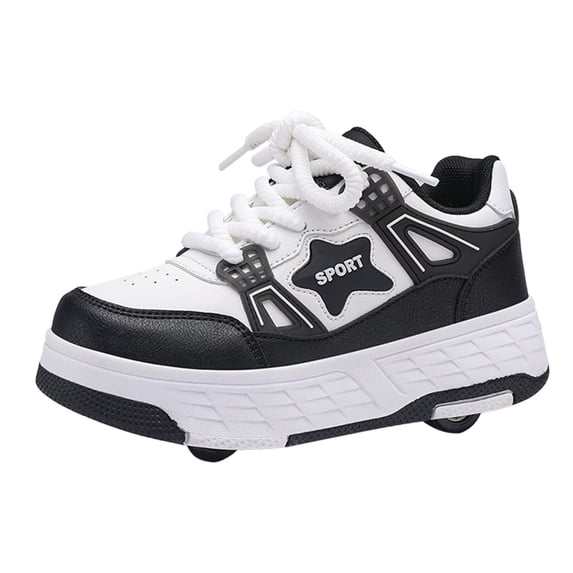 Yiomxhi Kids Roller Shoes, Boys Girls Sneakers with Wheels, Become Sport Sneaker for Birthday Children Christmas Gift, Adjustable Roller Skates Suitable for School Outdoor