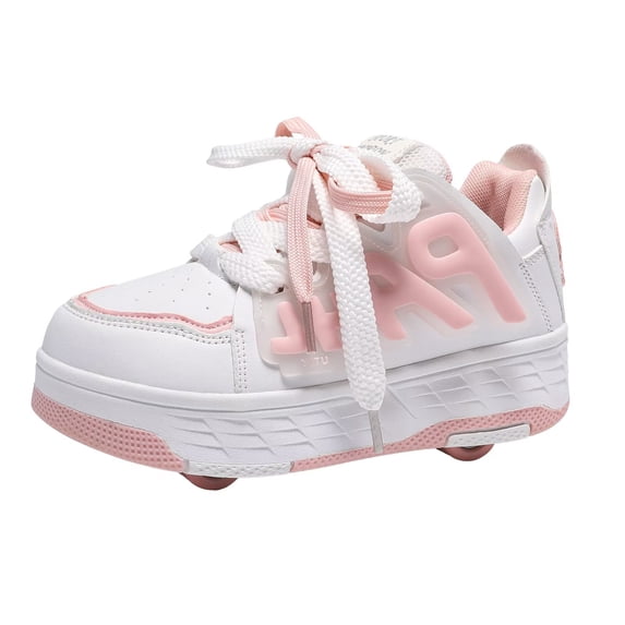 Yiomxhi Kids Roller Shoes, Girls Boys Sneakers with Wheels, Become Sport Sneaker for Birthday Children Christmas Gift, Adjustable Roller Skates Suitable for School Outdoor