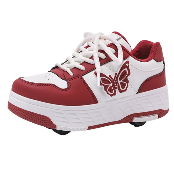 Yiomxhi Kids Roller Shoes, Girls Boys Sneakers with Wheels, Become Sport Sneaker for Christmas Birthday Children Gift, Adjustable Roller Skates Suitable for Outdoor School