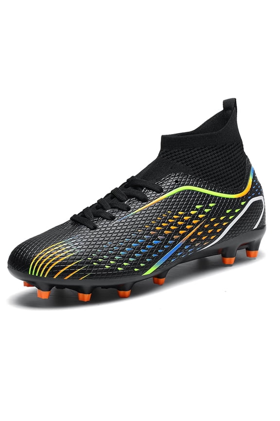 Soccer Cleats for Men Younth Adult Lightweight Football Shoes with Ankle Support, Breathable Outdoor Turf Cleats for Training and Matches, Long Studs and Short Studs