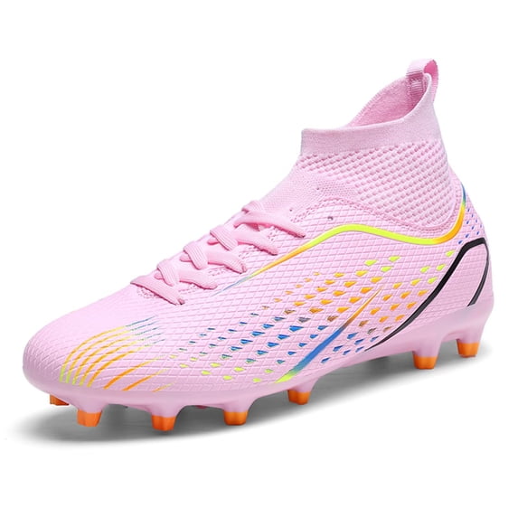 Yiomxhi Soccer Cleats for Men Younth Adult Lightweight Football Shoes with Ankle Support, Breathable Outdoor Turf Cleats for Training and Matches, Long Studs and Short Studs