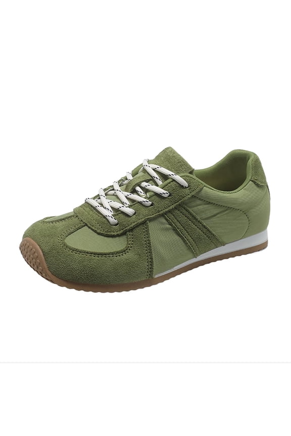 Vintage Suede Sneakers for Women – Retro Low Top Lace Up Casual Walking Shoes – Classic Outdoor Trainer with Lightweight Gum Rubber Sole