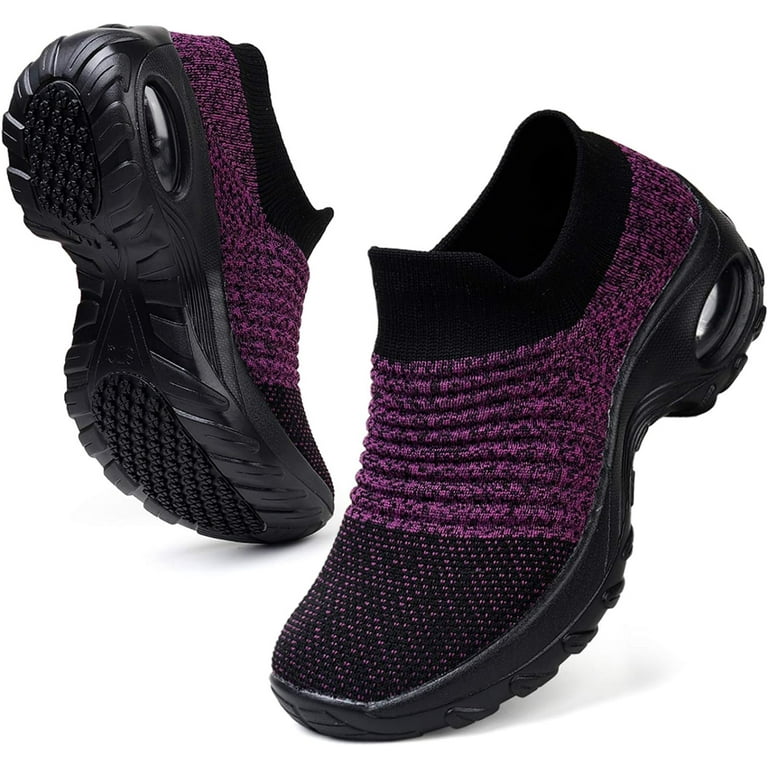 Yiomxhi Women s Walking Shoes Arch Support Knit Upper Non Slip Shoes Breathable Lightweight for Plantar Fasciitis Walmart