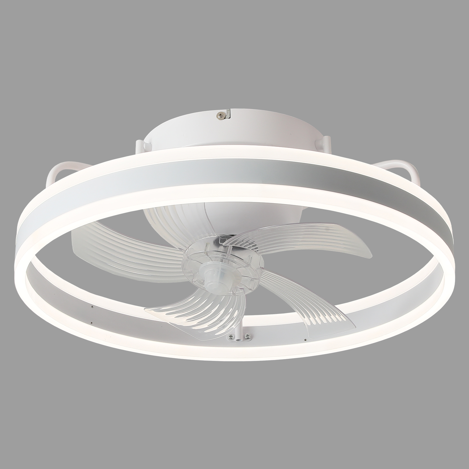 Yiosi 20" Modern Flush Mount Ceiling Fan with Light, Low Profile