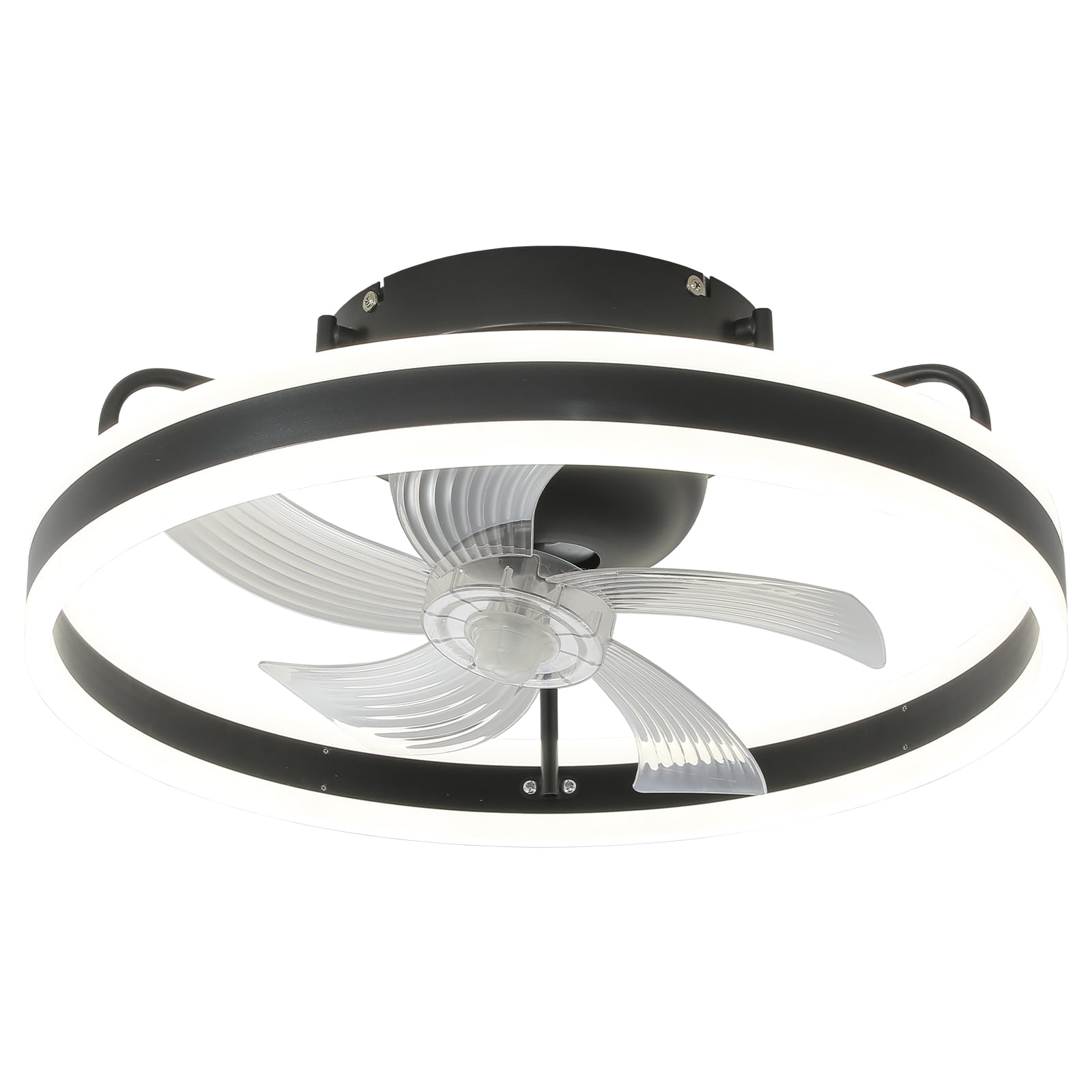Yiosi 20" Modern Flush Mount Ceiling Fan with Light, Low Profile