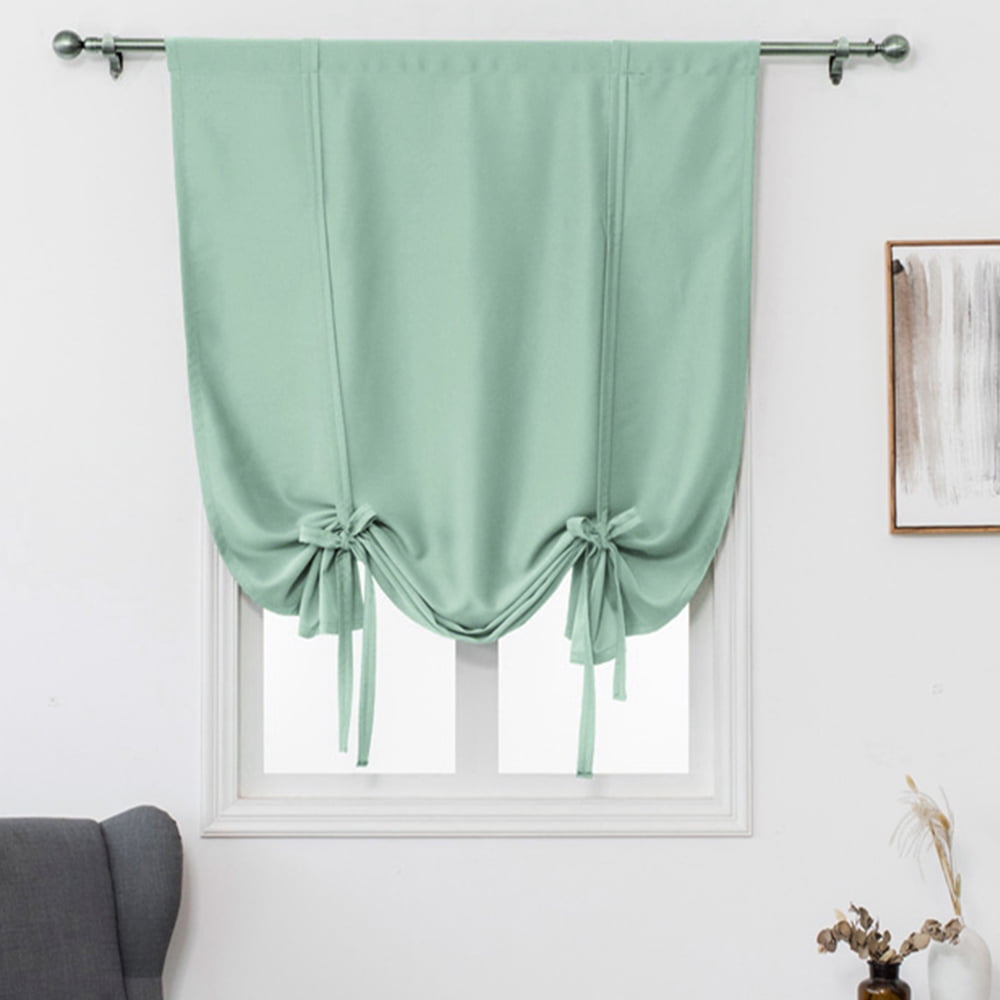 Yipa 1PC Roman Curtain Mint Green Tie Up Blackout Curtains for Kids ...
