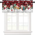 thumbnail image 1 of Yipa 1pc Christmas Slot Top Short Curtain Kitchen Valance Cafe Tier Bathroom Scarf Rod Pocket Window Curtain Xmas Window Drape Christmas Short Curtain F W:91"x H:18", 1 of 6