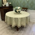 thumbnail image 1 of Yipa 55" Round Tablecloth Lace Rustic Macrame Embroidered Table Cloths for Harvest Dresser Decor Farmhouse Kitchen Home (Matcha Green), 1 of 2