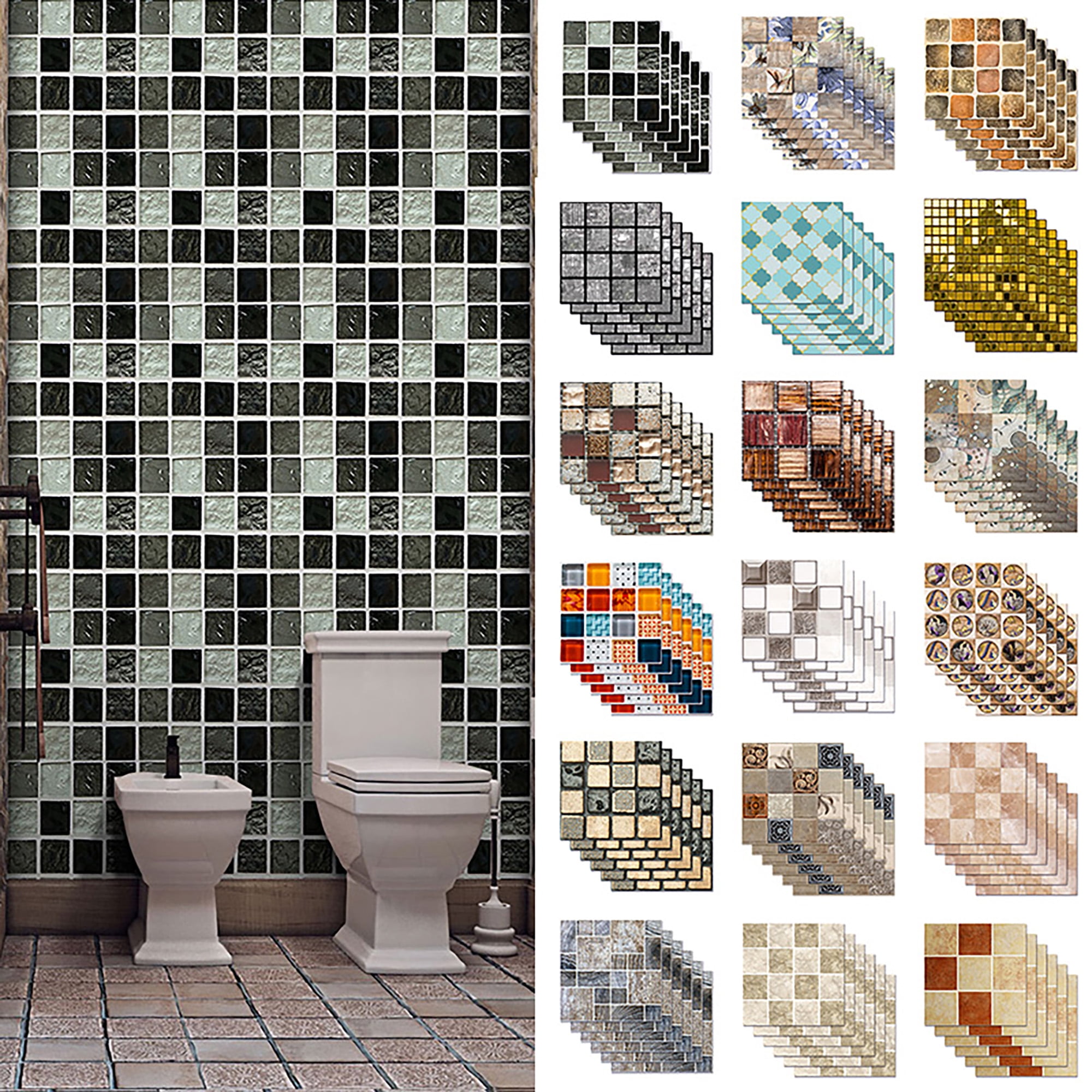 6-60pcs Peel and Stick Tile Backsplash Self-Adhesive Decorative Waist Line Mosaic Tiles for Kitchen and Bathroom 6-60pcs Peel and Stick Tile Backsplash Self-Adhesive Decorative Waist Line Mosaic Tiles for Kitchen and Bathroom