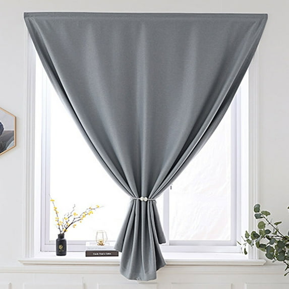 Yipa Blackout Curtains 1 Panel, Self Adhesive Thermal Insulated Blackout Window Curtain Panel, Energy Efficient Curtain Draperies for Privacy(Light Gray, W 39.37 x H 70.87)