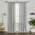 thumbnail image 1 of Yipa Boho Vintage Window Curtain Rod Pocket Tassels Curtains Panel Kitchen Retro Drapes Light Filtering Bedroom Living Room 1#Gray W:54"x H:63"/137cm*160cm, 1 of 6