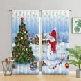 thumbnail image 1 of Yipa Christmas Blackout Window Treatments Slot Top Window Drapes Rod Pocket Window Curtain Panel Style-E W:33" x H:83", 1 of 6