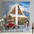 thumbnail image 1 of Yipa Christmas Tulle Window Curtain Voile Window Treatments Sheer Window Drapes Rod Pocket Curtain Panel Style A W:30"x H:65", 1 of 6
