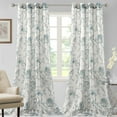 thumbnail image 1 of Yipa Curtains Light Filtering Window Curtain Grommet Luxury Voile Semi Sheer Bedroom Linen Textured Privacy Long Home Decor Blue 52 x 45 in, 1 of 8