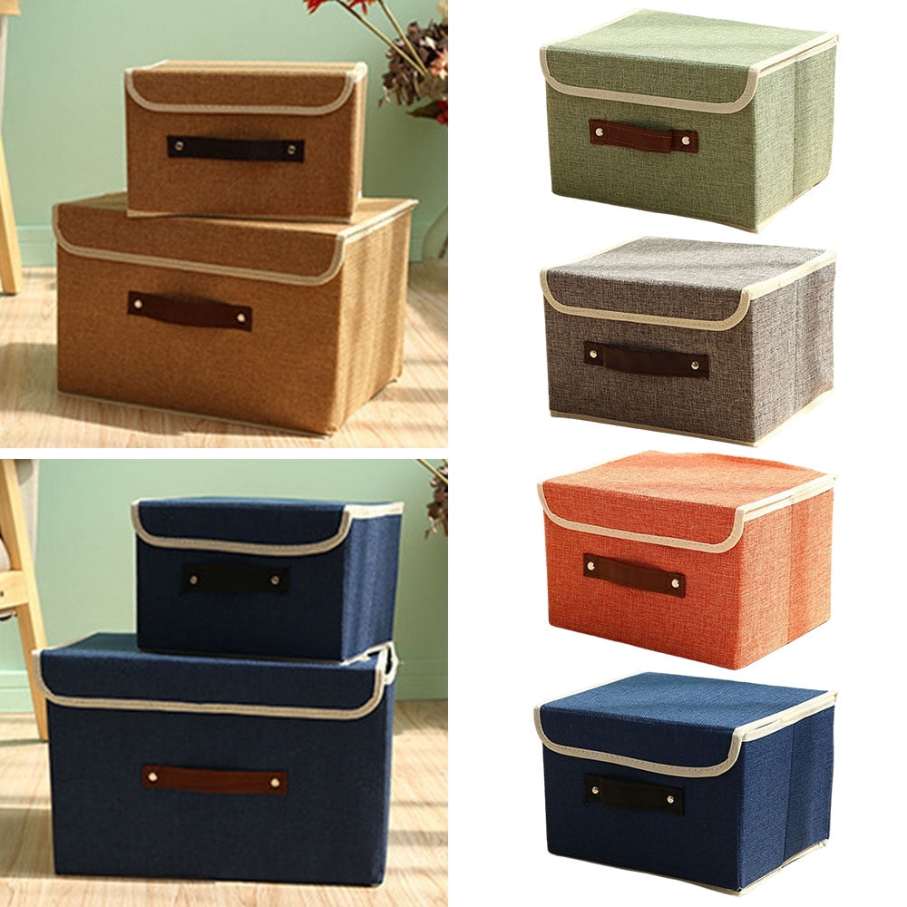 Temary Storage Cubes Bins 12x12 Storage Baskets Blue Cube Storage Bin with Handles for Organizing Home, Collapsible Storage Boxes for Toy Clothes