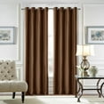 thumbnail image 1 of Yipa Single Curtain Panel Grommet Room Darkening Curtain Velvet Plain Blackout Window Curtain Thermal Insulated Window Drape For Bedroom Dark Brown 42"W x 84" L, 1 of 1