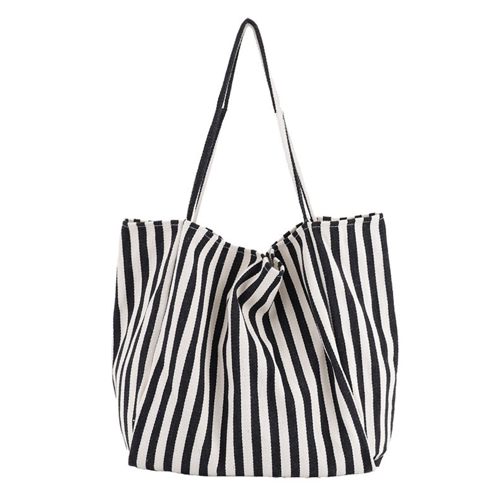 Luxury Canvas Stripe Tote Bag, Personalised Monogram Tote Bag
