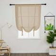 thumbnail image 1 of Yipa Tie Up Roman Shades Window Curtains,Adjustable Window Treatment,Rod Pocket Window Drapes,Slot Top Curtain Panel,Sheer Kitchen Valance,Voile Cafe Scarf, 1 of 9