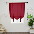 thumbnail image 1 of Yipa Tie Up Window Curtains, Sheer Window Drapes,Short Curtain Scarf,Cafe Kitchen Curtain Valance,Rod Pocket Curtain Panel Red 23.6" Width x55" Length 2-Panel, 1 of 8