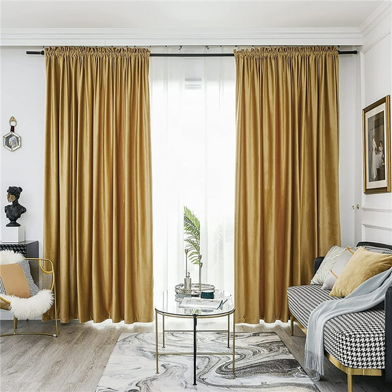 Yipa Velvet Uv Protection Ds Luxury Bedroom Energy Efficient Blackout Curtain Solid Color Panel Living Room Com