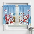 thumbnail image 1 of Yipa Xmas Rod Pocket Window Valance Christmas Short Window Curtain Kitchen Cafe Tier Slot Top Window Drapes Style-L 2pc-Tier Curtain:W:52"xL:45", 1 of 3
