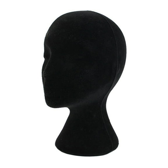 Yipinau Foam Mannequin Head for Display, 28cm Female Head Model with 53.5cm Circumference for Wig Hat Jewelry Display,Black Mannequin Head Stand for Store Showroom Styling(2-Pack)